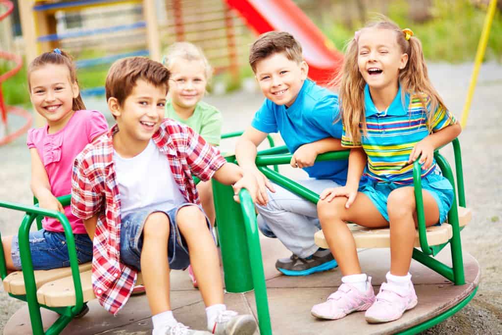 Children laughing at playground